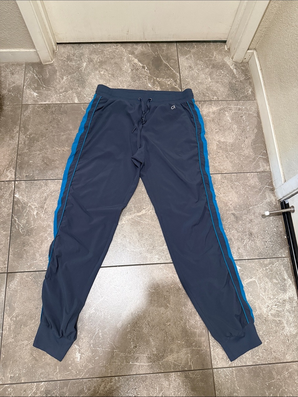 GAP Navy Joggers with Bright Blue Side Stripes